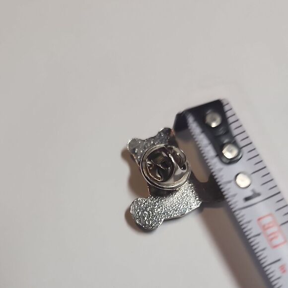 Vintage Silver Tone Teddy Bear HH Toy Block Pin - Picture 3 of 3
